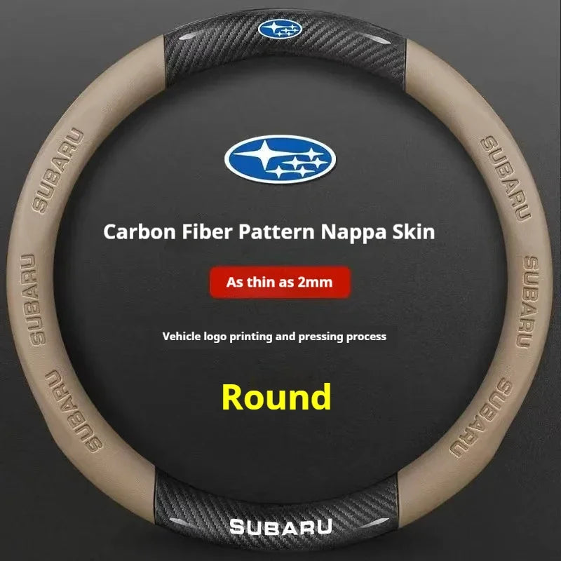 For Subaru Brz Wrx Xv Ascent Forester Outback Impreza Legacy Car AntiSlip Carbon Fiber Leather Ultrathin Steering Wheel Cover