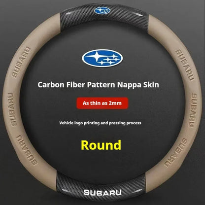 For Subaru Brz Wrx Xv Ascent Forester Outback Impreza Legacy Car AntiSlip Carbon Fiber Leather Ultrathin Steering Wheel Cover