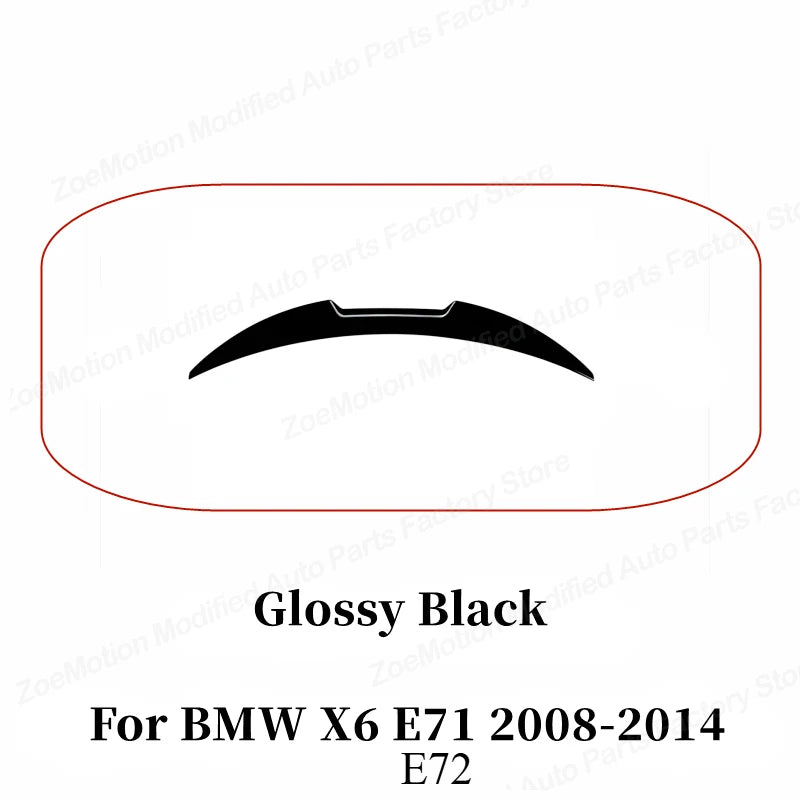 For BMW X6 E71 2008-2014 Rear Trunk Spoiler Wing Airfoil Shark Fin Rear Boot Lip Ducktail Drift Reduce Lift Body Kit Tuning Trim