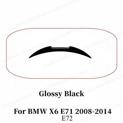 For BMW X6 E71 2008-2014 Rear Trunk Spoiler Wing Airfoil Shark Fin Rear Boot Lip Ducktail Drift Reduce Lift Body Kit Tuning Trim