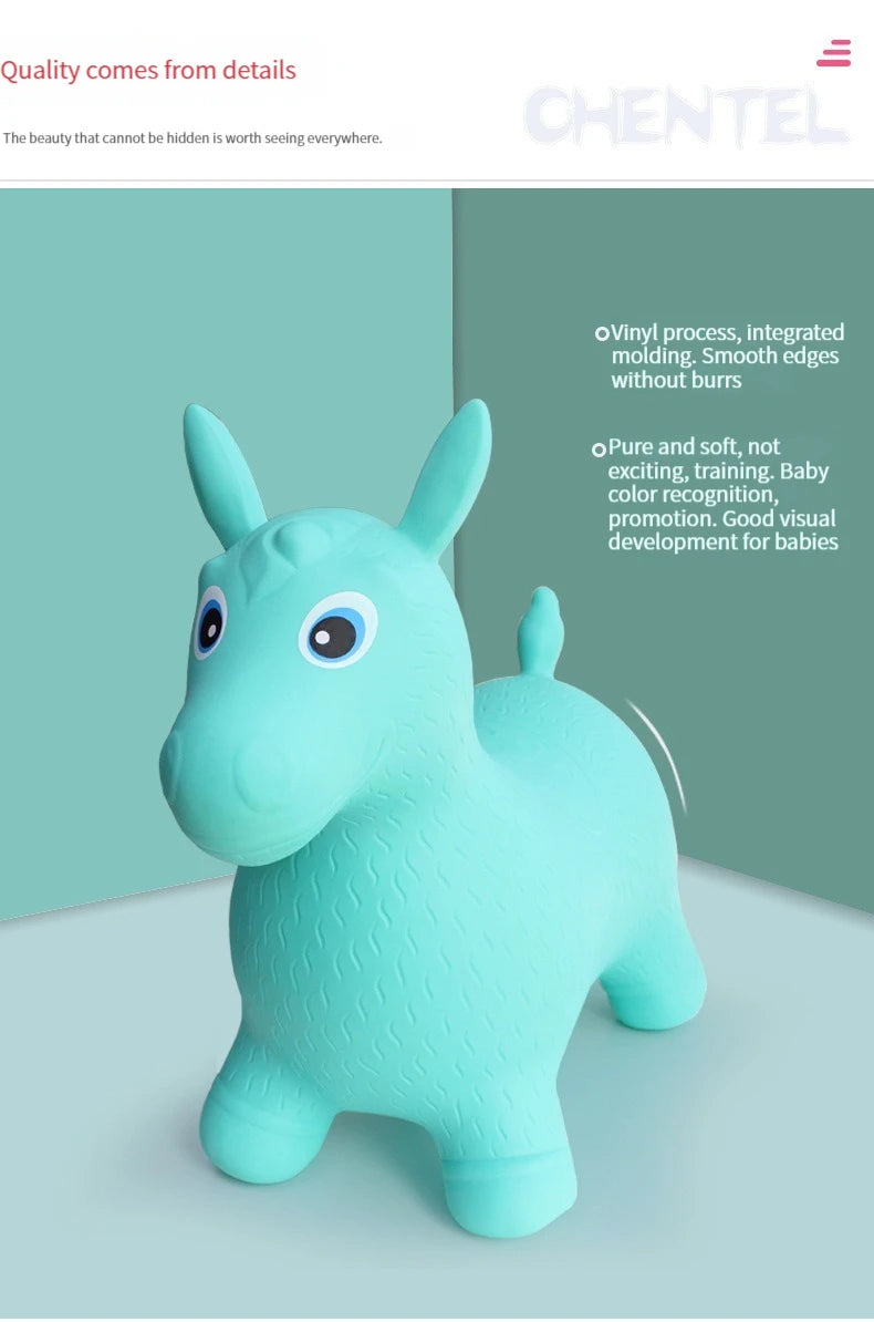 Animal Inflatable Bouncy Horse Hopper Soft Vaulting Horse Bouncer PVC Jumping Leech Ride on Baby Play Toys Balance Training