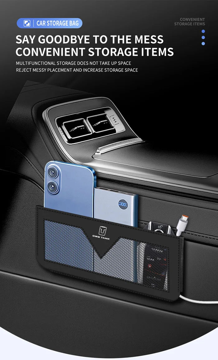 GWN TANK 300 500 Hybrid 400 700 Key Cover Accessories Car Seat Side Pocket Organizer Purse Bag Car Interior