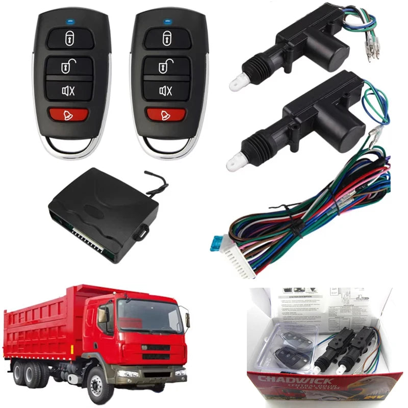 NEW For 24V DC Vehicle Which Withdout Central Door Lock System 2 Door Truck Central Door Lock Keyless Entry System Without Siren