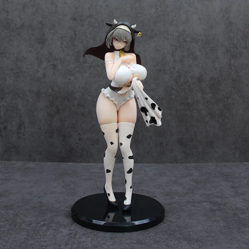 Oukou Anime Figure Cow Print Nun Beauty Standing Pose Boxed Pvc Desktop Ornament Chassis Decoration For Adult Collectors