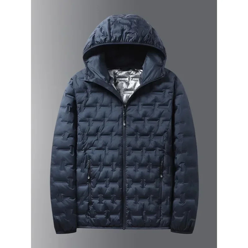 Men Graphene Down Jacket Winter Solid Color Lightweight Short Coat Casual Outdoor Puffer Jacket