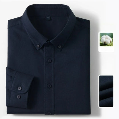 Men's 100% Cotton Oxford Shirt - Breathable Sweat-Wicking Button Down with Slim Fit & Crisp Texture