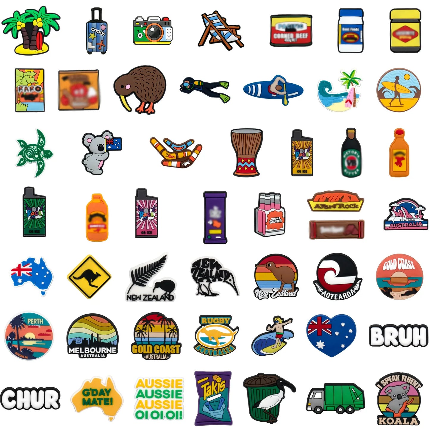 1/50/90pcs Australia Style Shoe Accessories Charms Koala Kangaroo Shoe Decoration for Sandals Food Fits All Clogs Kids Gift