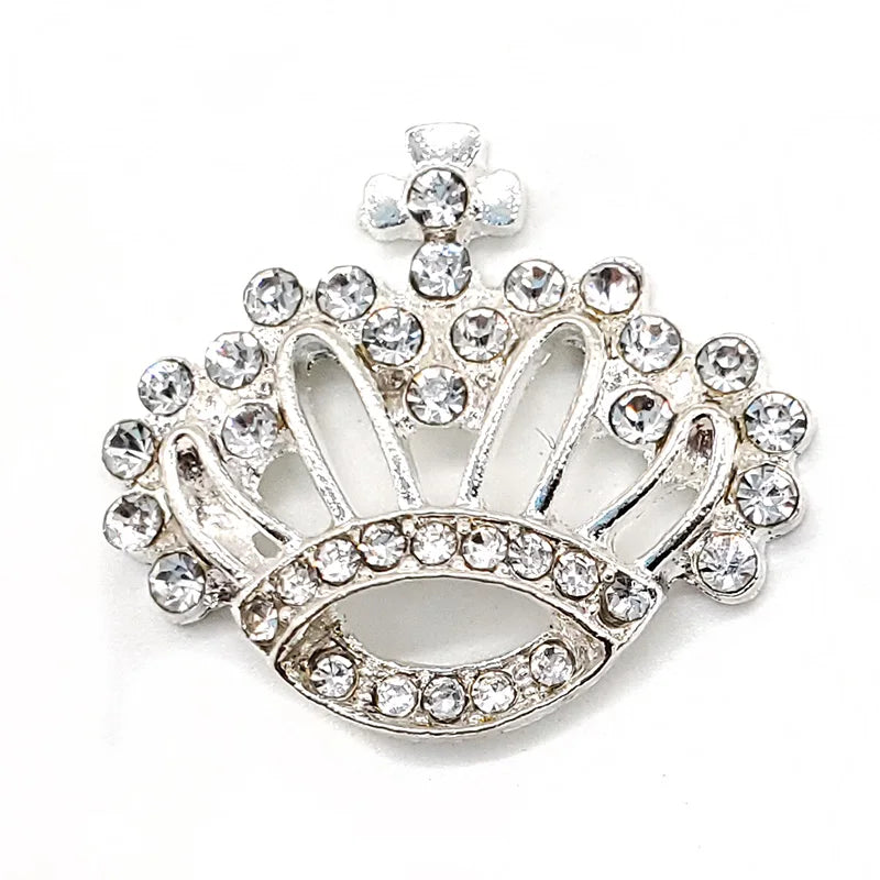 Metal Rhinestone Pearl Chain Butterfuly Crown Shoe Charms for Clogs Sandals Decoration Shoe Buckle for Girls Gift