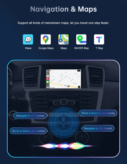 Road Top Wireless CarPlay Android Auto for Mercedes Benz ML GL W166 X166 2012-2015, with Mirror Link AirPlay Car Play Functions