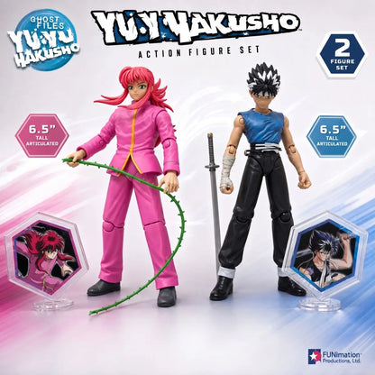 Yu Yu Hakusho Kurama and Hiei 2003 Action Figure Jakks Pacific With Whip  Rare Collector’s Figure The box is slightly yellowed