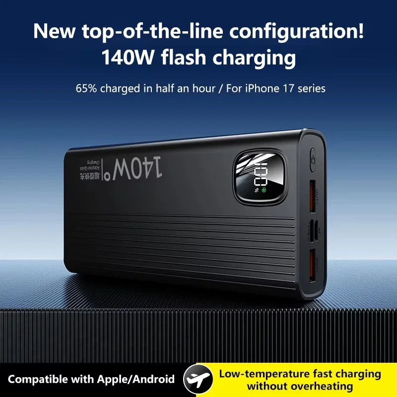 Lenovo 500000mAh 140W Jump Starter Super Fast Charging Portable  Jump Starter External Battery Charger For Xiaomi iPhone