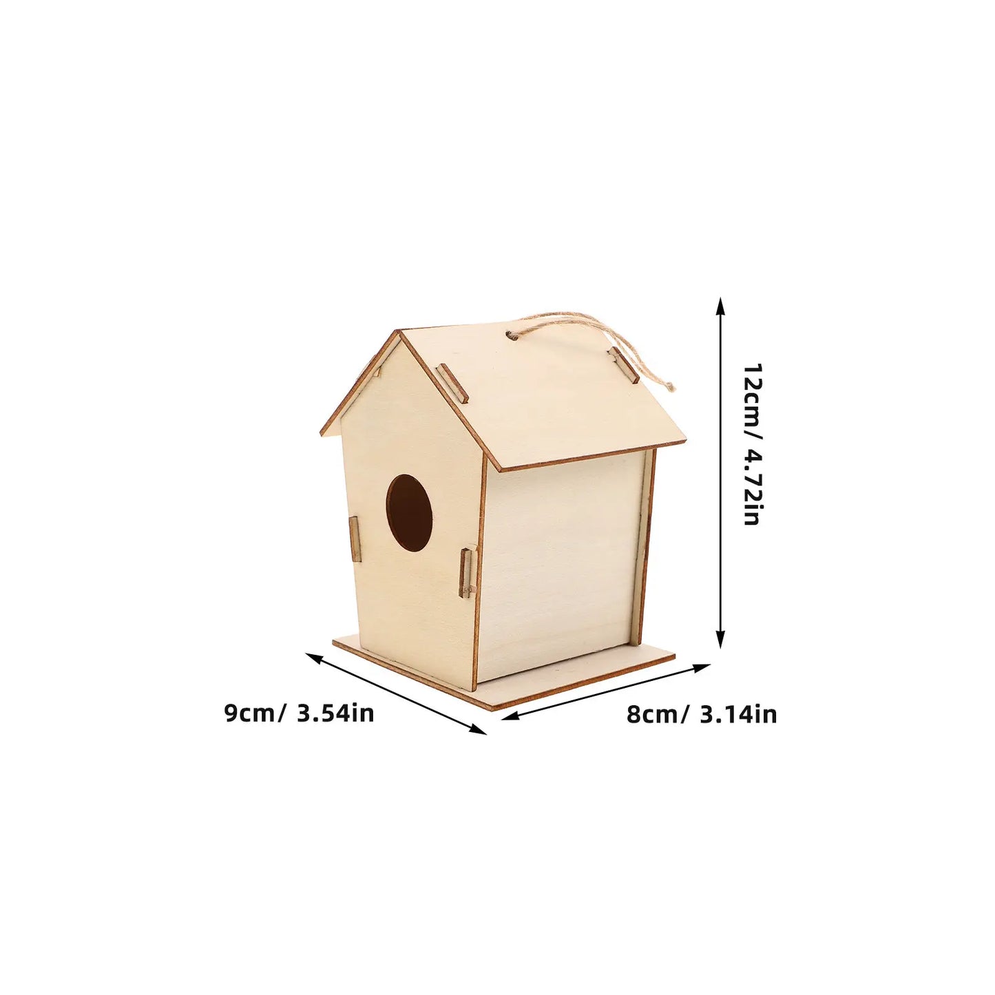 6Pcs DIY Wooden Birdhouse Painting Craft for Kids Outdoor Hanging Unpainted Wood Bird Houses to Paint Birdhouse Kit for Kids
