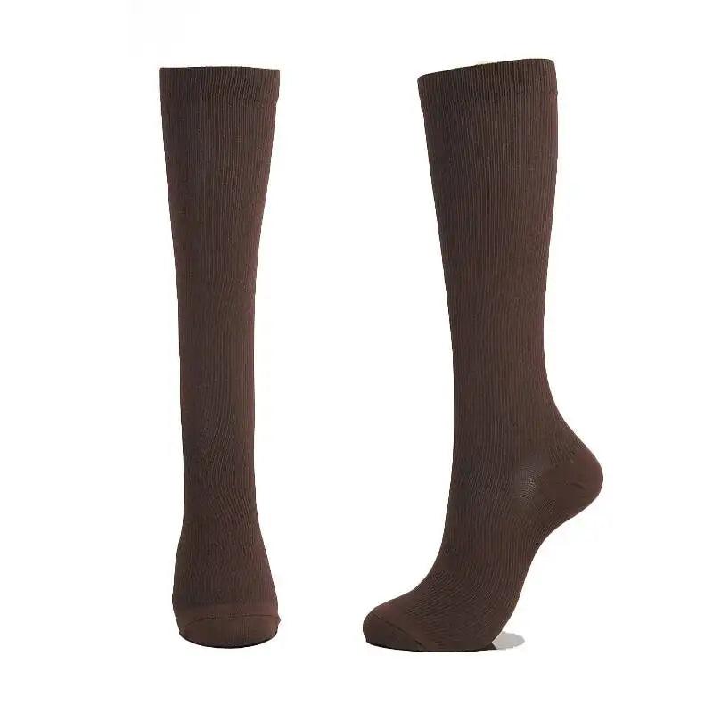 HYSAIXIA brand Solid Color Unisex Compression Cocks Men Women Gray Black Blue Brown Bhite Apricot 15-20mmhg