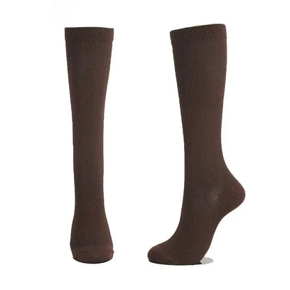 HYSAIXIA brand Solid Color Unisex Compression Cocks Men Women Gray Black Blue Brown Bhite Apricot 15-20mmhg