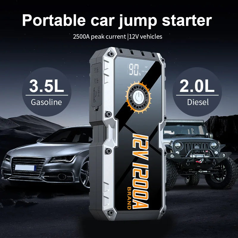 CEYYOR 12V 1200A Portable Jump Starter Car Battery,Booster Starting Device for 3.5L Petrol 2.0L Diesel Car For Auto Motorcycle
