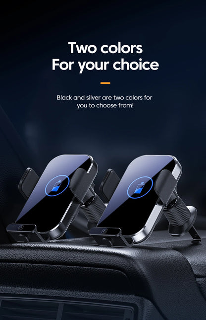 Universal Car Wireless Charging Mobile Phone Holder Air Outlet Mount Transparent Vehicle Navigation Bracket for Smartphones