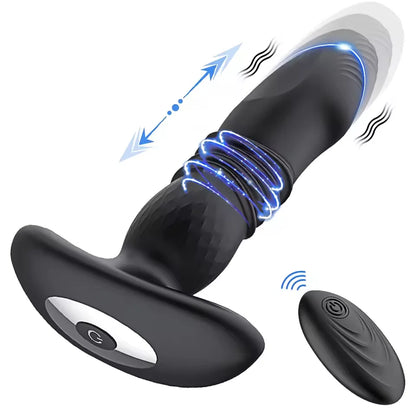 Wireless APP Control Vibrator Telescopic Butt Vibrator for Men Women Thrusting Anal Plug Prostate Massager Cock Ring for Adult