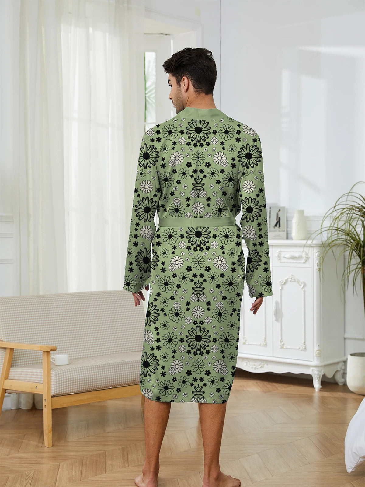 men's long robe 2025 Spring Sleepwear Bathrobe men printing a must-have for leisure and entertainment Autumn robe Funny pajamas