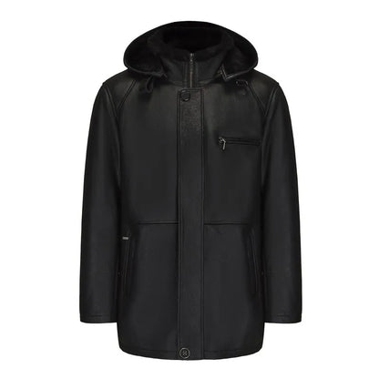 Tcyeek Natural Sheepskin Fur Winter Coat Genuine Leather Jacket Men Clothes Motocycle Jackets Mens Coats Hoodie Куртка Мужская