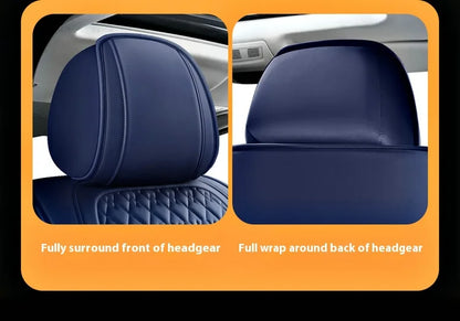 5-seat  car seat cover, new nappa leather ice silk fixed lumbar support, four-season universal, suitable for most cars