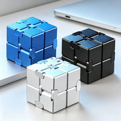 Alloy & Plastic Infinity Cube Fidget Toy Sensory Stress Relief Anti-Anxiety Fidget Toy Collapsible Infinite Flip Calming Gadget