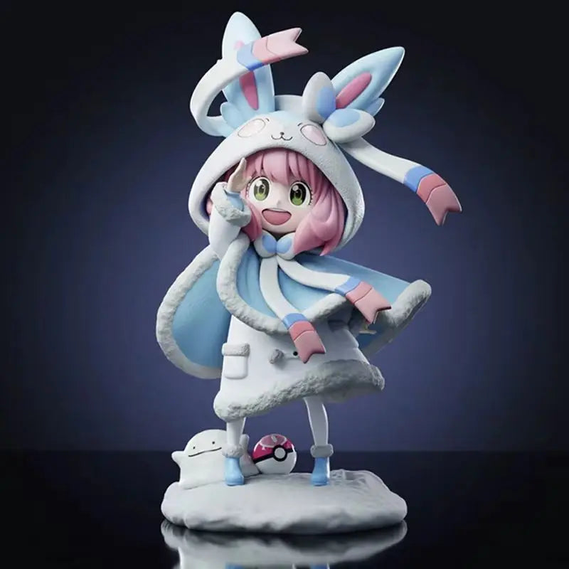Spy X Family Anya Forger Sylveon Cos Figure 19cm Kawaii Cartoon Character Doll Ornaments Children S Toy Gifts Collectible Model