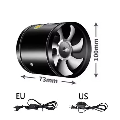 4''6''8'' Pipe Exhaust Fan Air Ventilator Metal Pipe Ventilation Exhaust Fan Mini Extractor Bathroom Toilet Wall Fan Duct Fan