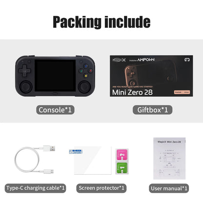 AMPOWN Mini Zero 28 Handheld Video Game Console 2.8'' IPS Screen A133P Processor Android OS 2.4GWIFI MAGICX ZERO28 Player Gifts