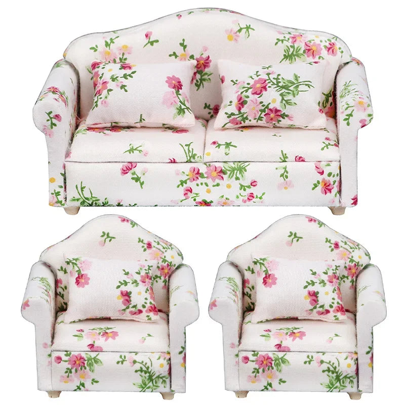 1:12 Mini Cute Dolls Sofa Pillows Set Simulation Dollhouse Furniture Toys Miniature Doll House Accessories Children Toys Gift
