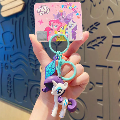 Genuine My Little Pony Car Keychain Charm Cute Bag Pendant Anime Figures Sweet Gifts For Friends And Family Birthday Festivals