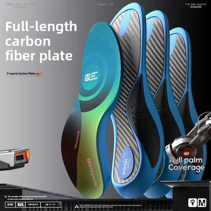 Arch Support Insole Orthotic Arch Lift Heightening Sports Shoes Men Women Breathable Shock Absorption Anti-Odor Carbon Fiber...