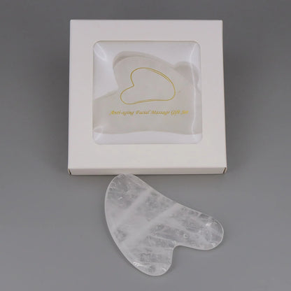 Natural Stone Gua Sha Massage Board Pink Rose Quartz Amethyst Guasha Plate Jade Face Massager Scrapers Tools for Neck Back Body