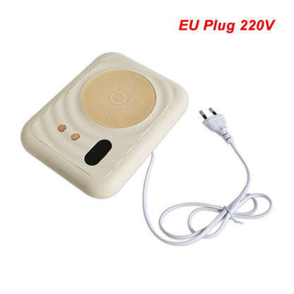Mini Mug Warmer 2 in 1 Fan Warmer 220V  Electric Cup Heater 3 Temperature 75℃ Milk Tea Water Cup Heaters Desk Heating Pad