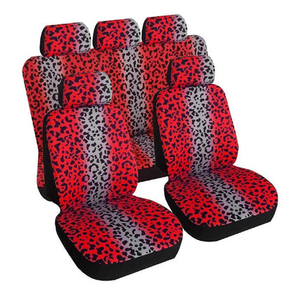 Fashion Leopard Print Car Seat Cover Full Surrounding  Four Seasons Universal Breathable Non-slip Cushion Cover Car Interior