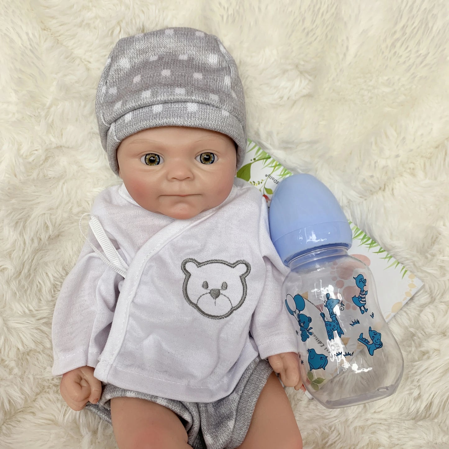 1pc 13 Inch Silicone Doll Cute Bebe Newborn Baby Soft Solid Silicone Girl&Boy For Birthday Gifts