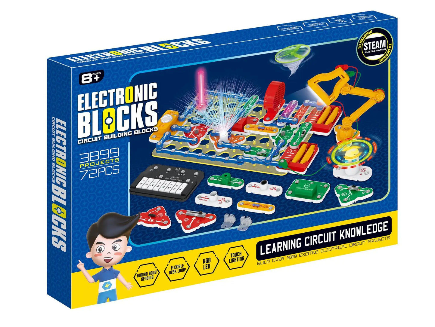 Educational Electronic Building Blocks for Kids - New Circuit Scientific Experiment Assembled Toys for Children's Exploration 8+