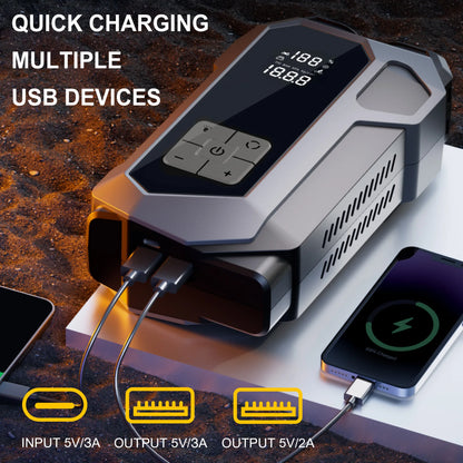 Jump Starter Power Supply Wireless Tire Air Pump Integrated Machine Electric Ignition Artifact Equipped with USB Port LED Light