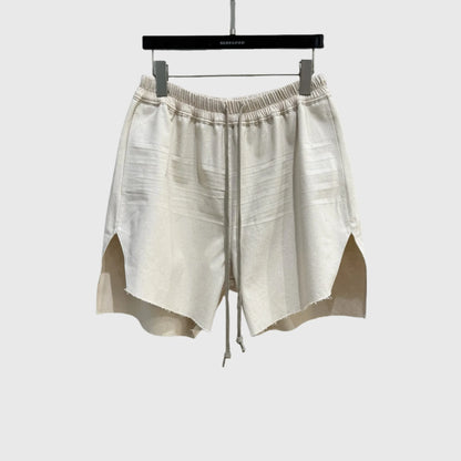 High Street Shorts Men's Dark RO Men's Side Split Casual Shorts 25RO Drawstring Loose High Street Wide Leg Shorts