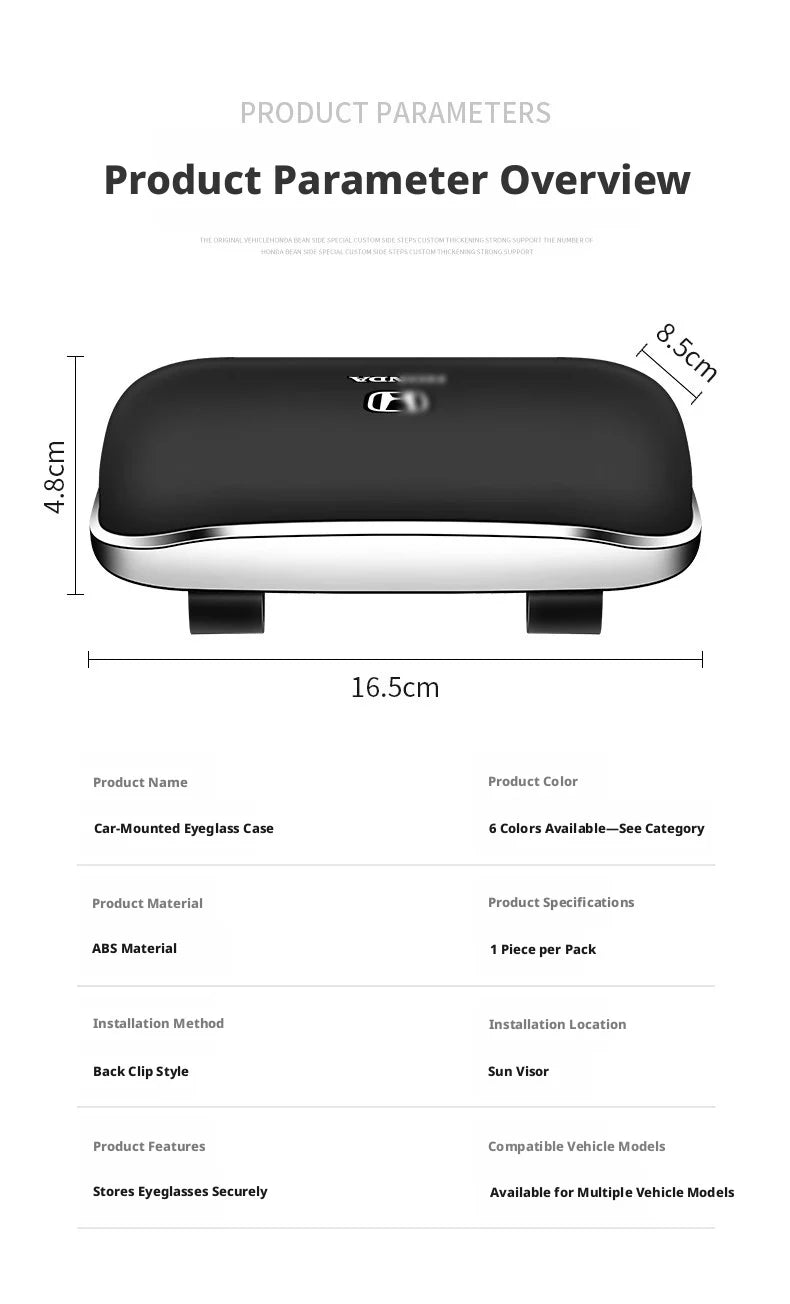 Compatible with Geely Galaxy L7 eyewear case L6/E5/Starship 7EMi car sunglasses holder, car sunshade storage box.