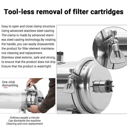 Commercial Ultrafiltration Water Purifier Stainless Steel 8000L Water Filters System 0.01μm Membrane Kitchen Water Purifiers