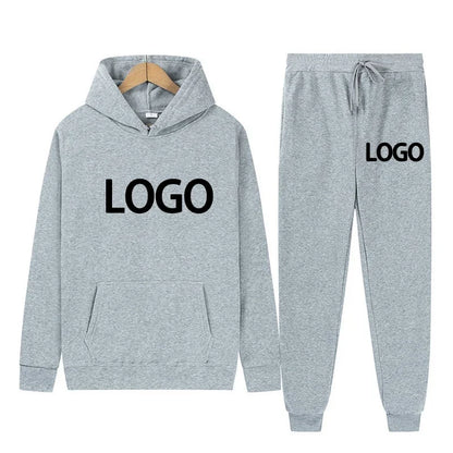 Customized Printed Men Tracksuit Women Hooded Sweatshirts and Jogger Pants Unisex Daily Casual Sports Long Sleeve Hoodies Suit