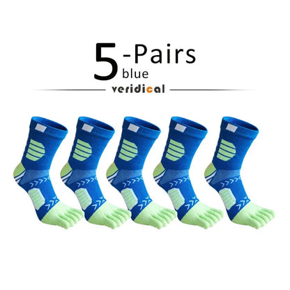 1/5 Pairs Sport Toe Socks Compression Cotton Sweat-Absorbing Deodorant Bike Marathon Fitness Outdoor Basketball 5 Finger Socks