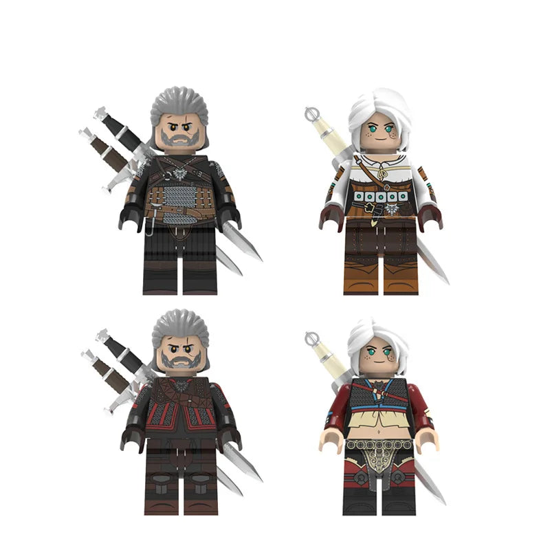 New Movies Witcher Geralt Ciri Anime Figs Bricks Dolls Mini Action Toy Figura Building Blocks Assembling Toys Birthday Gift