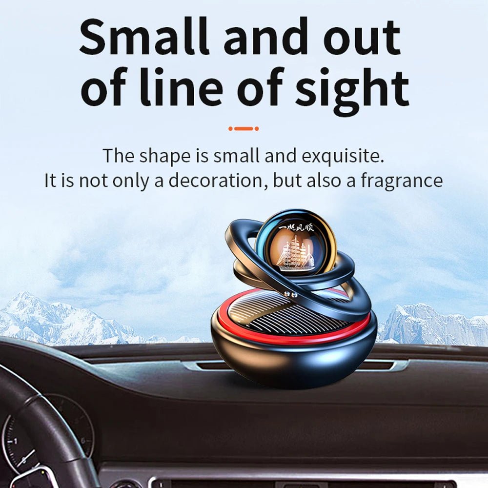 Solar Car Air Freshener Rotating Fragrance Decoration Accessories Interiors Men Women Original Auto Flavoring Perfume Diffuser