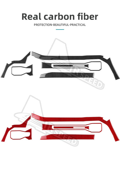 Real Soft Carbon Fiber Sticker For Ford Mustang GT Dark Horse EcoBoost 2024 2025 2026 LHD RHD Car Center Console AC Outlet Trim