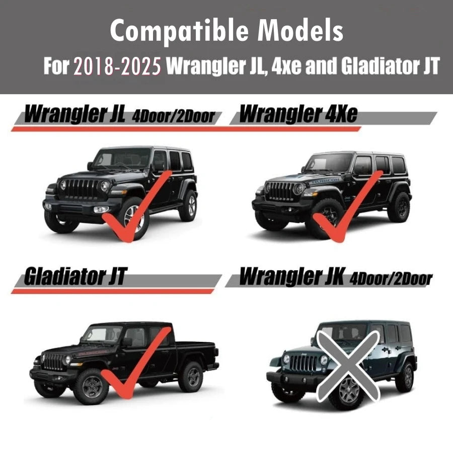 For Jeep Wrangler JL JLU 4XE 2018-2025 Gladiator JT ABS Door Cup Holder Left & Right Side Cup Holder Accessories