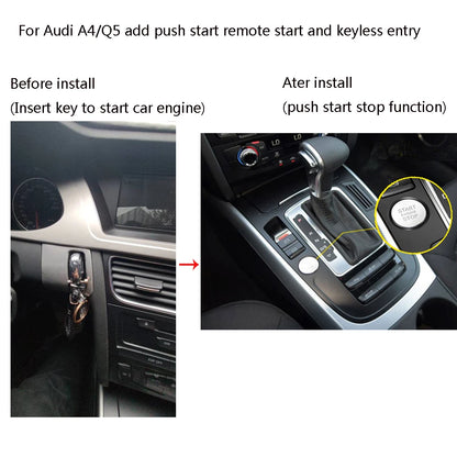 For Audi A4 Q5 S5 A5 2008-2017 Original Car without Push Start Upgrade Push Start Remote Start Keyless Entry Eystem Plug Play
