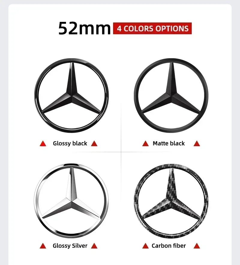 1pcs 52mm 57mm Car Steering Wheel Badge Emblem Sticker Mercedes Benz Amg W204 W205 W212 W213 W221 W177 W246 GLA GLC CLA A AAXXZZ