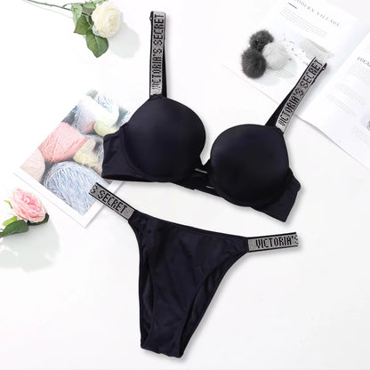 V Soft Versatile Shapewear Sexy Lingerie Bra and Panty Set Push Up Women's Fashion Lingerie Set Sexy Breathable