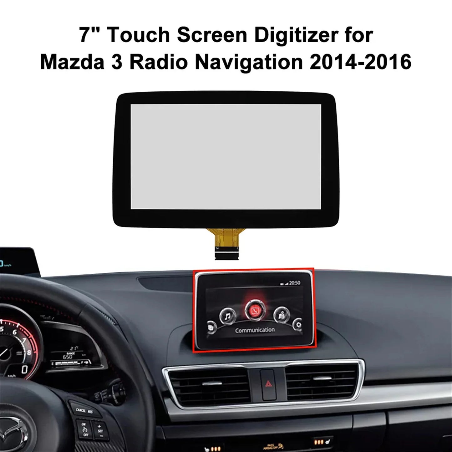 TM070RDZ38 Car 7inch Touch Screen Digitizer For Mazda 3 CX-3 MX-5 Radio Navigation Replacement Srceen Car Accessories
